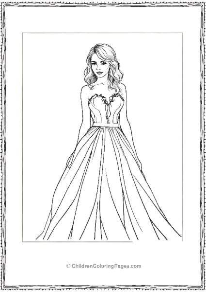 Taylor Swift In White Gown Free PDF Printable