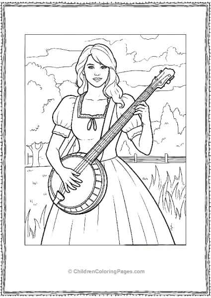 Taylor Swift Playing Banjo Free PDF Printable