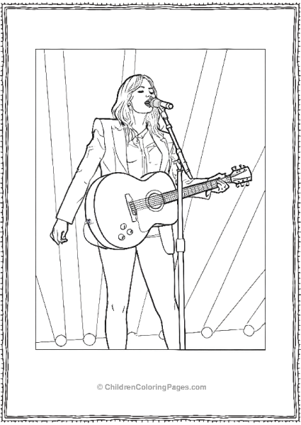 Taylor Swift Playing Guitar Free PDF Printable