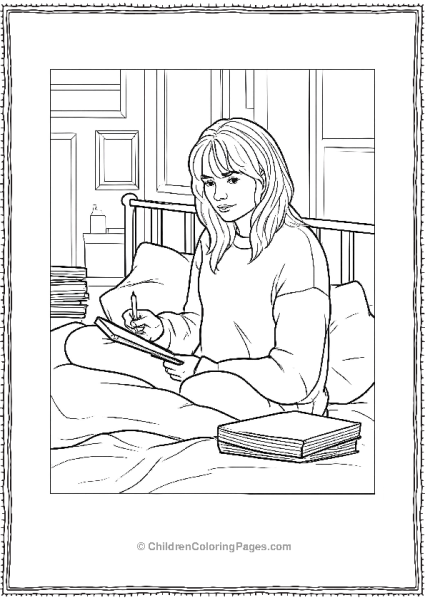 Taylor Swift Sitting On Bed Free PDF Printable