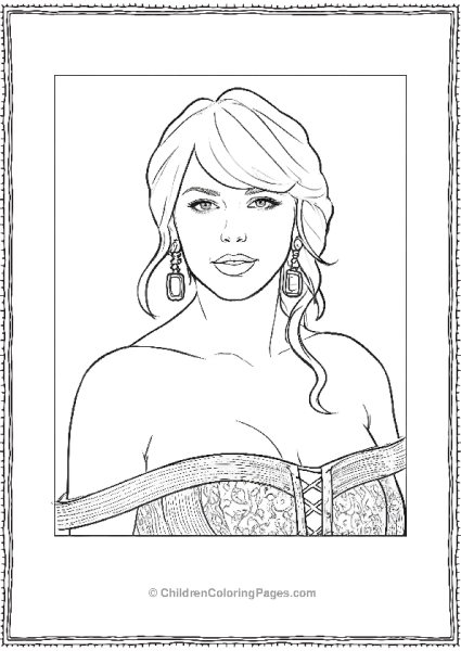 Taylor Swift Wearing Earrings Free PDF Printable