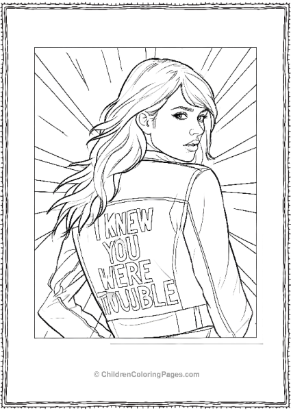 Taylor Swift Wearing Jacket With Song Lyrics Free PDF Printable