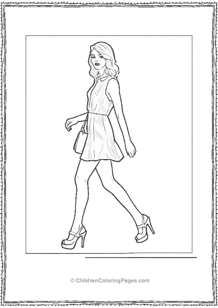 Easy To Color Taylor Swift Free PDF Printable
