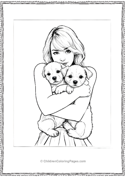 Taylor Swift With Two Puppies Free PDF Printable