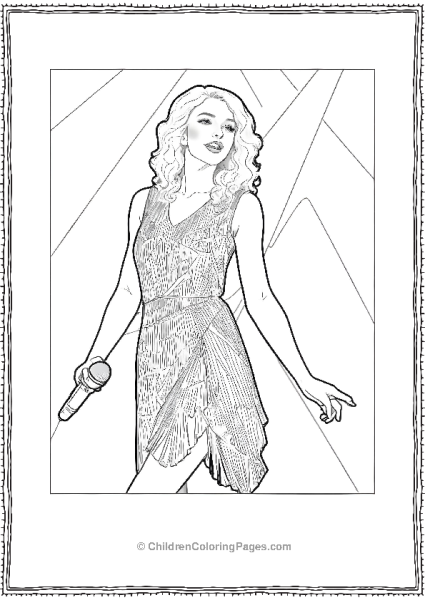 Taylor Swift Woman Holding Mic Free PDF Printable