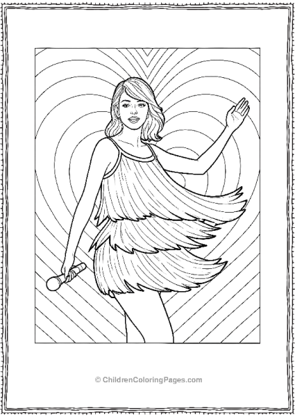 Taylor Swift Holding Microphone Free PDF Printable
