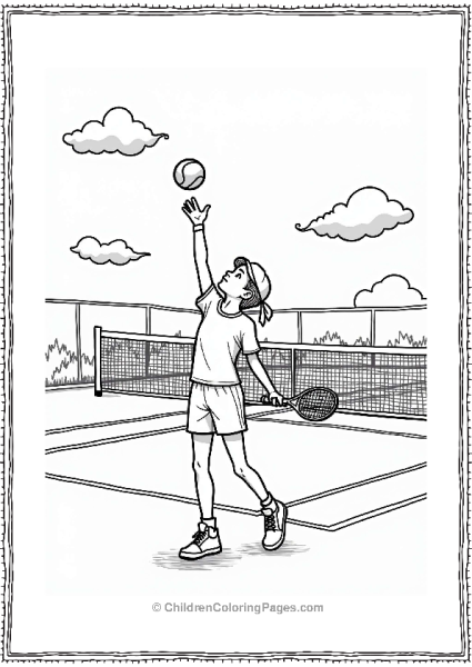Tennis Player Serving At The Olympics Free PDF Printable