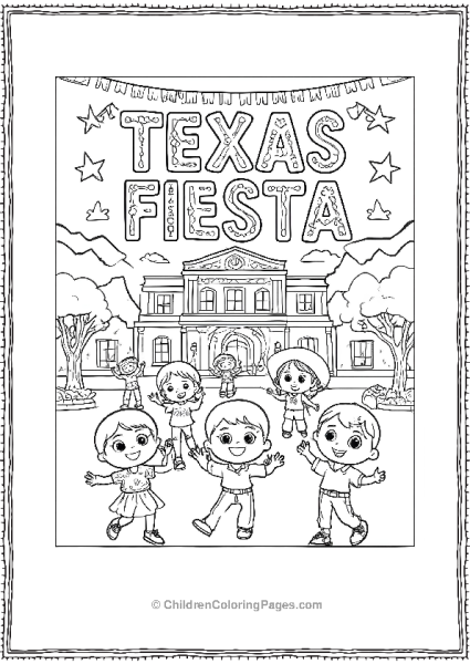 Texas Fiesta Coloring Page Free PDF Printable