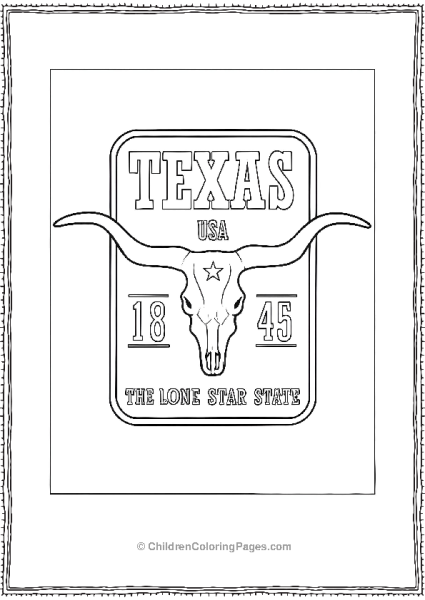 Texas Logo With Bull Skull Free PDF Printable