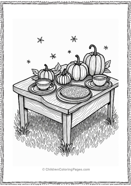 Thanksgiving Table Zentangle Design Free PDF Printable