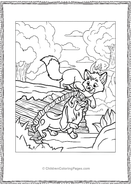Tod And Copper Playing Hide And Seek Fox And The Hound Free PDF Printable