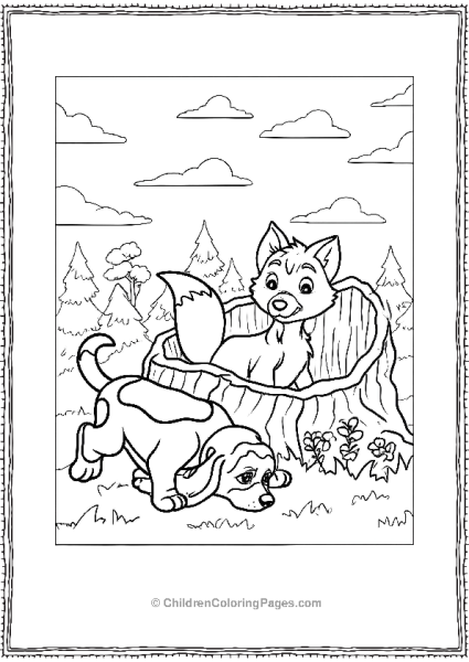 Tod In A Tree Trunk Fox And The Hound Free PDF Printable
