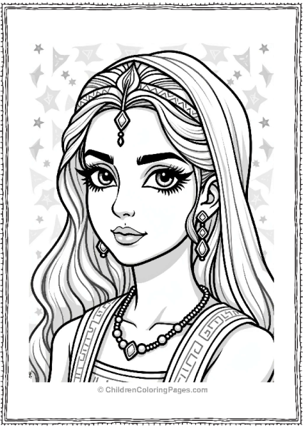 Traditional Middle Eastern Eye Makeup Illustration Free PDF Printable