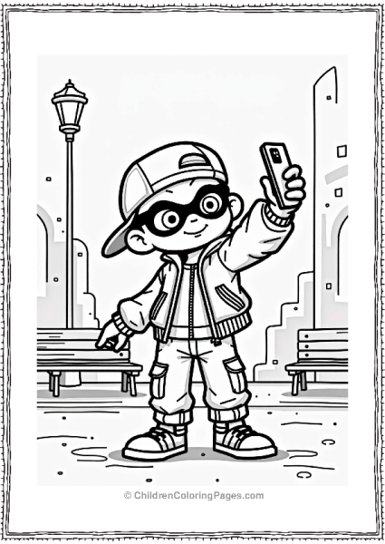 Trendy Splatoon Character Taking A Selfie Free PDF Printable