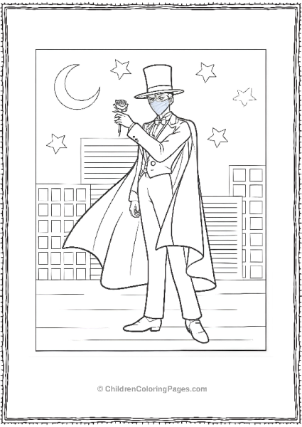 Tuxedo Mask With A Mask From Sailor Moon Free PDF Printable