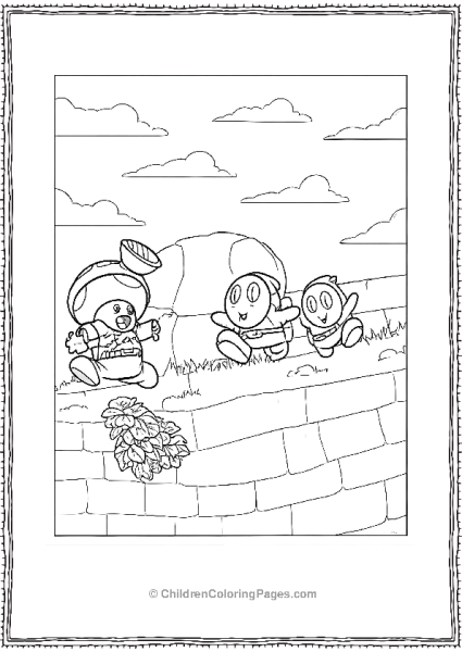 Two Timid Chaps And A Toad Running Wth Shy Guy Free PDF Printable