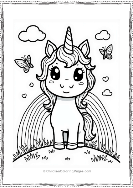 Unicorn Under A Colorful Rainbow Free PDF Printable