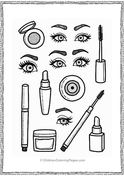 Vibrant Eye Makeup Accessories For Kids Free PDF Printable