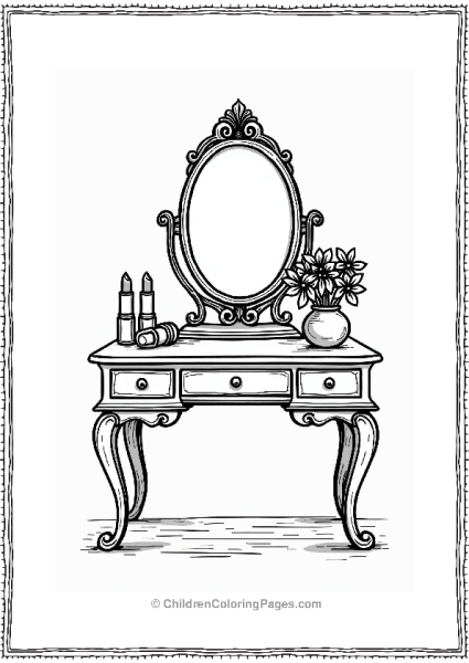 Vintage Makeup Vanity Illustration Free PDF Printable