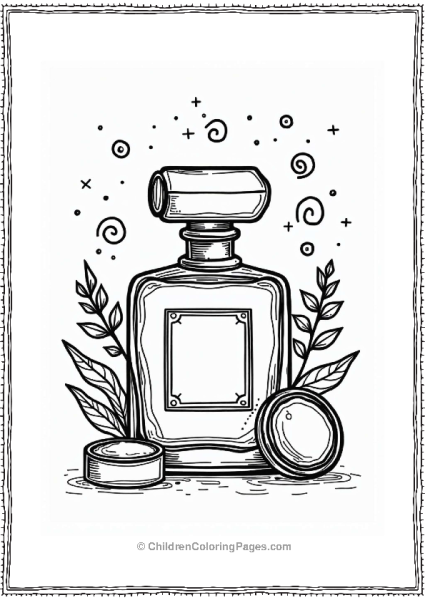 Vintage Perfume Bottle With Makeup Items Free PDF Printable
