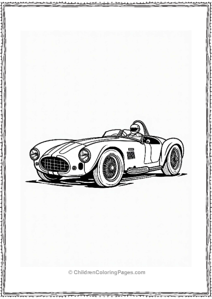 Vintage Race Car Outline For Kids Free PDF Printable