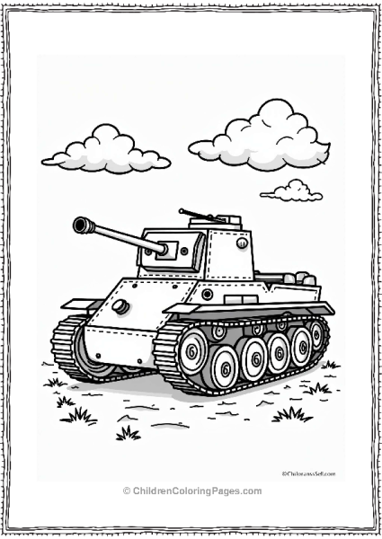 Vintage World War I Tank Outline Free PDF Printable