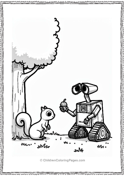 Wall E And A Squirrel With An Acorn Free PDF Printable