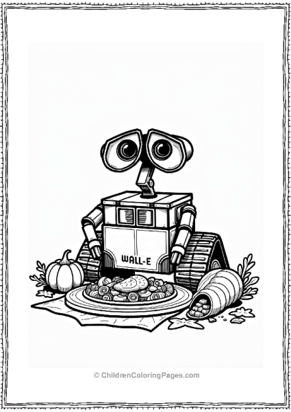 Wall E At A Thanksgiving Feast Free PDF Printable