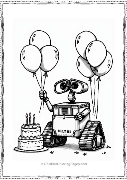 Wall E Celebrating A Birthday Party Free PDF Printable