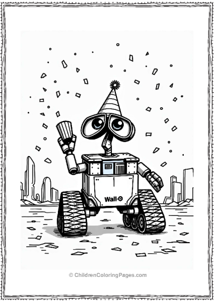 Wall E Celebrating New Years Eve Free PDF Printable