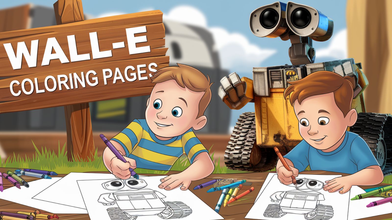 Wall-E Coloring Pages – Free PDF Printables 🤖🌱🌏