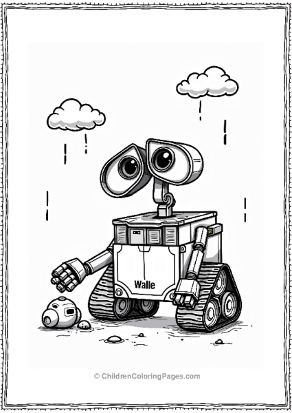Wall E Feeling Sad Beside A Broken Toy Free PDF Printable