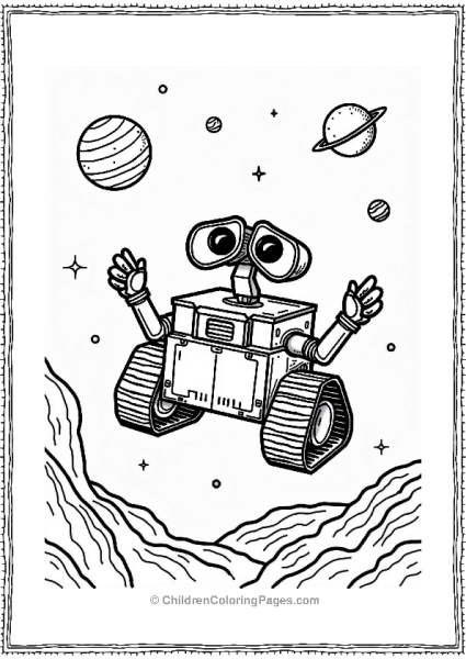 Wall E Floating In Space Adventure Free PDF Printable