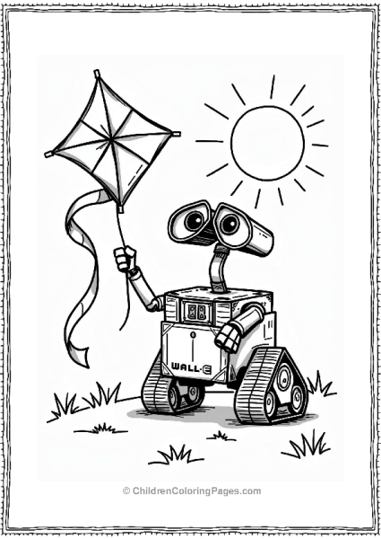 Wall E Flying A Colorful Kite Free PDF Printable