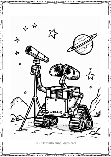Wall E Gazing At The Stars Free PDF Printable