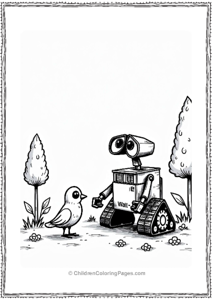 Wall E Helping A Lost Bird Free PDF Printable