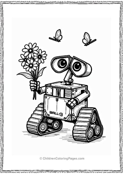 Wall E Making A Flower Bouquet Free PDF Printable