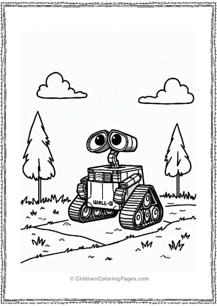Wall E Riding A Toy Car Free PDF Printable