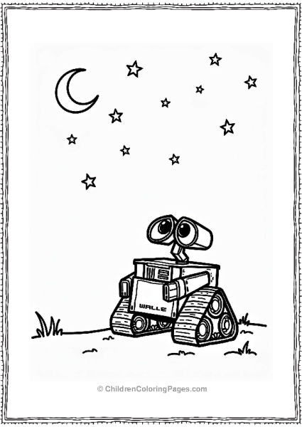 Wall E Watching The Stars Free PDF Printable