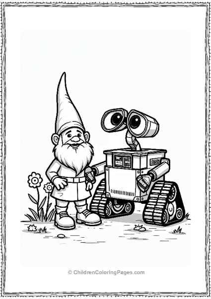 Wall E With A Garden Gnome Free PDF Printable