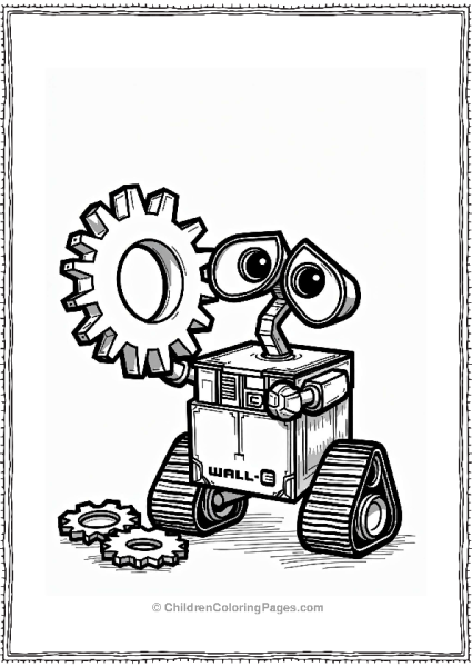 Wall E With A Giant Gear Free PDF Printable