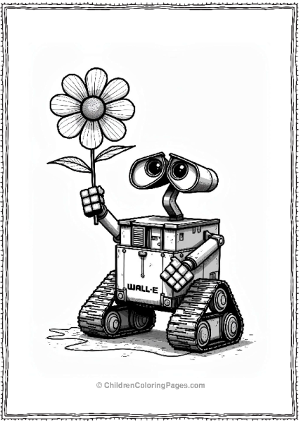Wall E With Solar Flower Free PDF Printable
