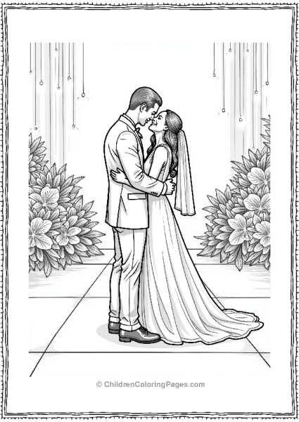 Wedding Bride And Groom On The Dance Floor Free PDF Printable