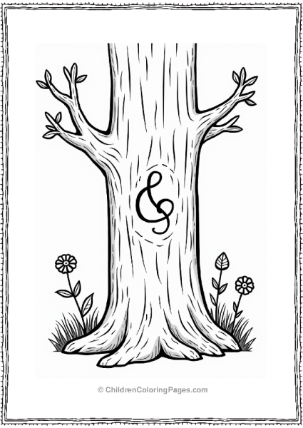 Wedding Bride And Grooms Initials Carved In A Tree Free PDF Printable