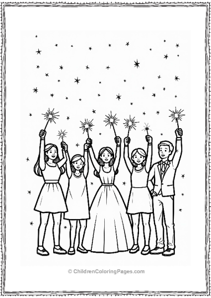 Wedding Celebration With Sparklers Free PDF Printable