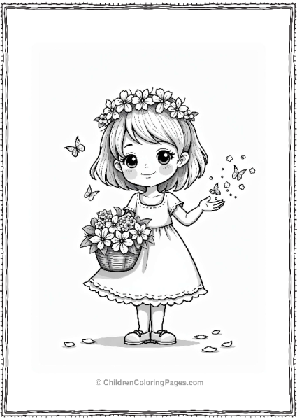 Wedding Charming Flower Girl Sprinkling Petals Free PDF Printable