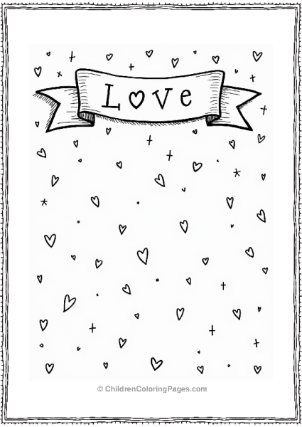 Wedding Confetti Scene With Love Banner Free PDF Printable
