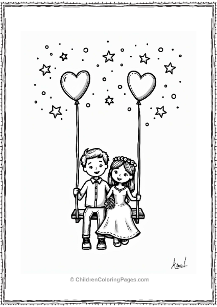 Wedding Couple On A Swing Under The Stars Free PDF Printable