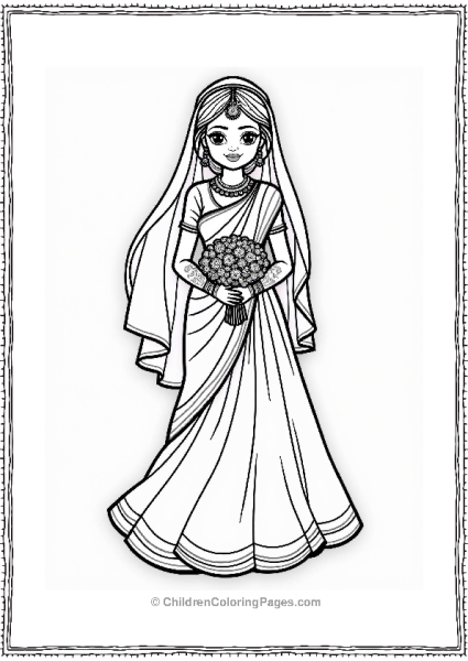 Wedding Elegant Indian Bride In Traditional Attire Free PDF Printable
