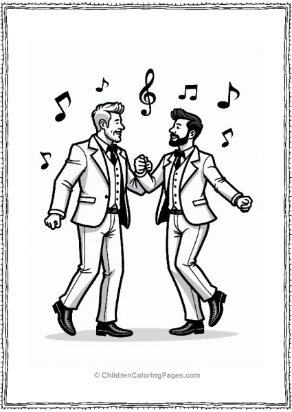 Wedding Groomsmen Dancing Joyfully Free PDF Printable